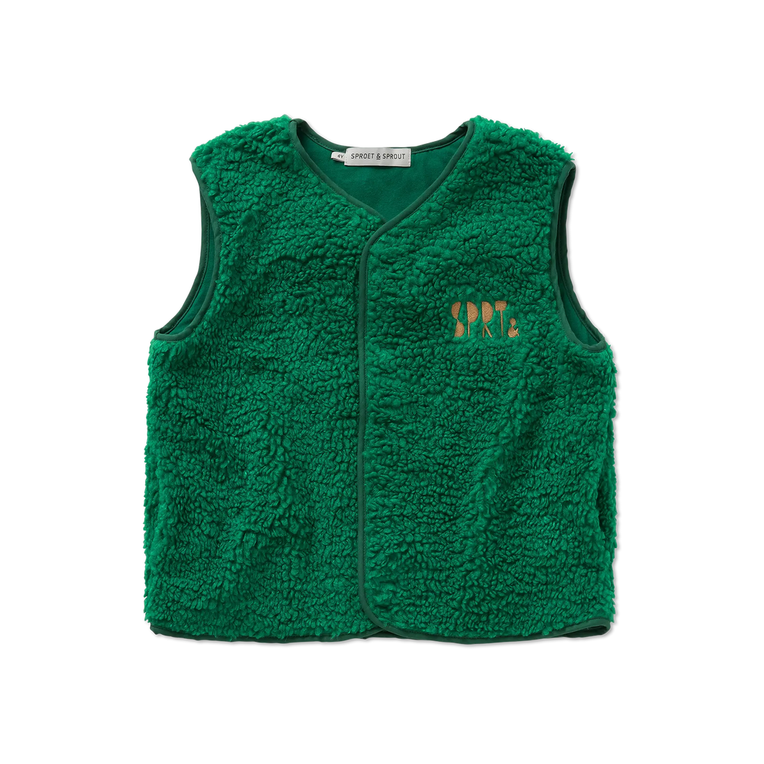 Loose Teddy Gilet Deep Green