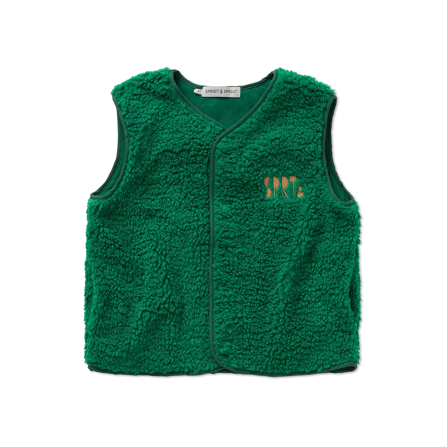 Loose Teddy Gilet Deep Green