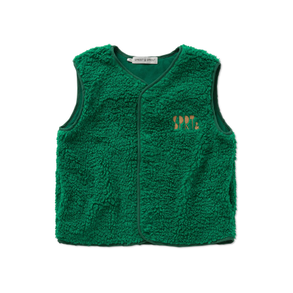 Loose Teddy Gilet Deep Green
