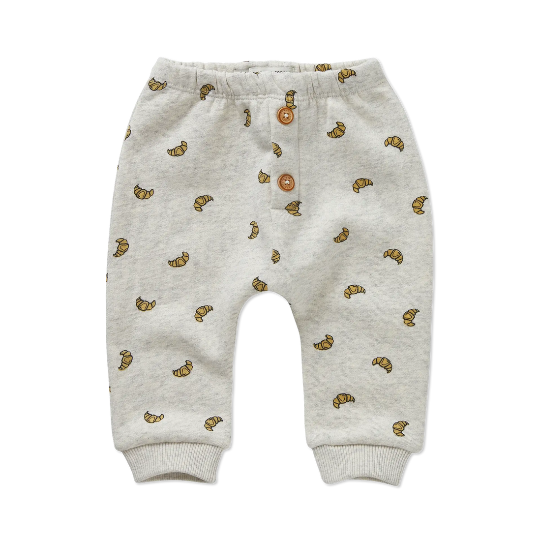 Baby Sweatpants Croissant Print Ivory Melee