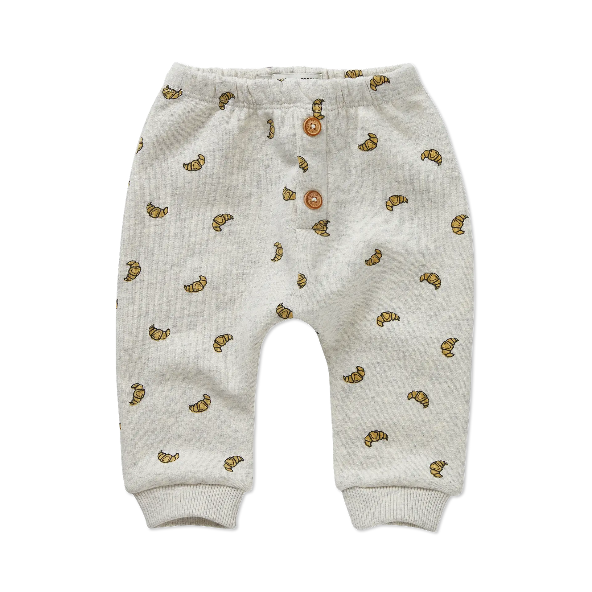 Baby Sweatpants Croissant Print Ivory Melee