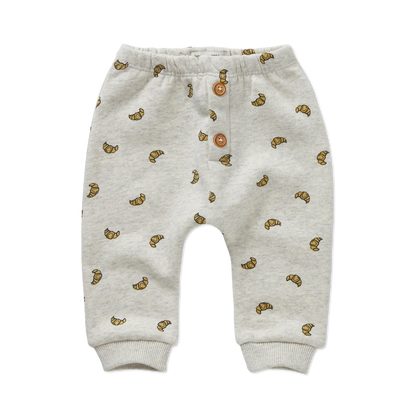 Baby Sweatpants Croissant Print Ivory Melee