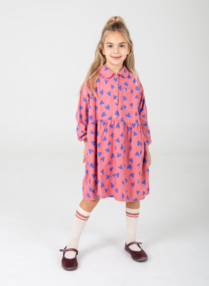 Pink Lemonade Hearts Woven Dress
