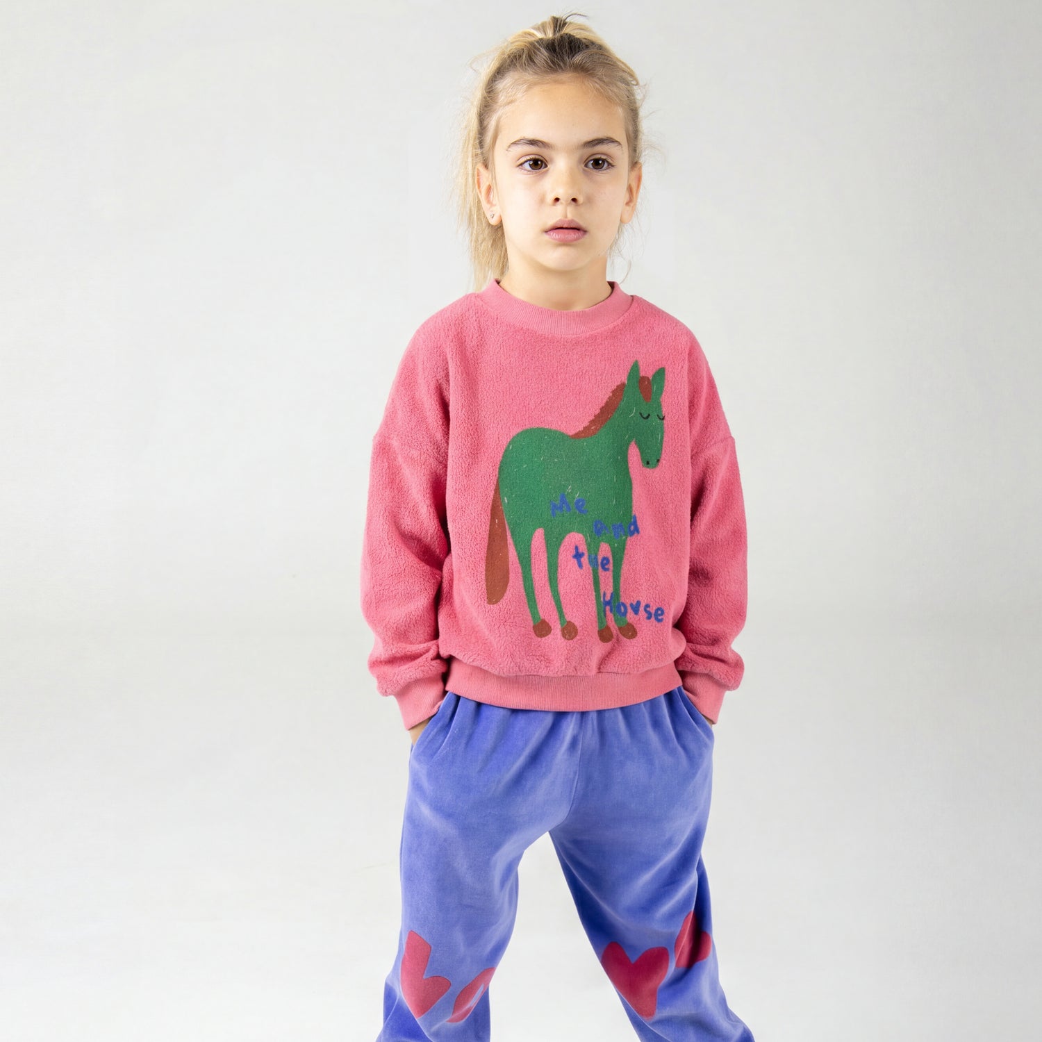 Me And The Horse Teddy Pink Lemonade Sweatshirt