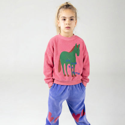 Me And The Horse Teddy Pink Lemonade Sweatshirt