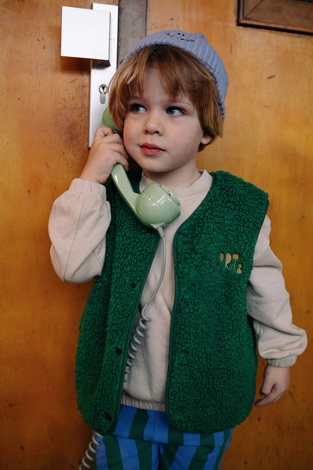 Loose Teddy Gilet Deep Green