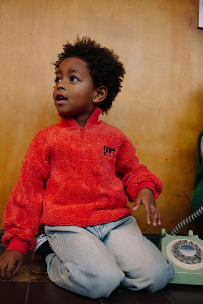 Sweatshirt Anorak Teddy  Vivid Red
