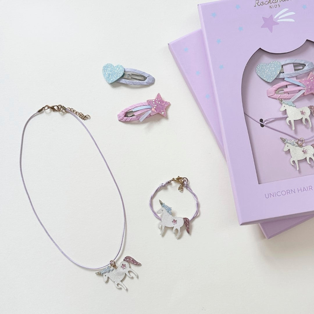 Unicorn Hair And Jewellery Set