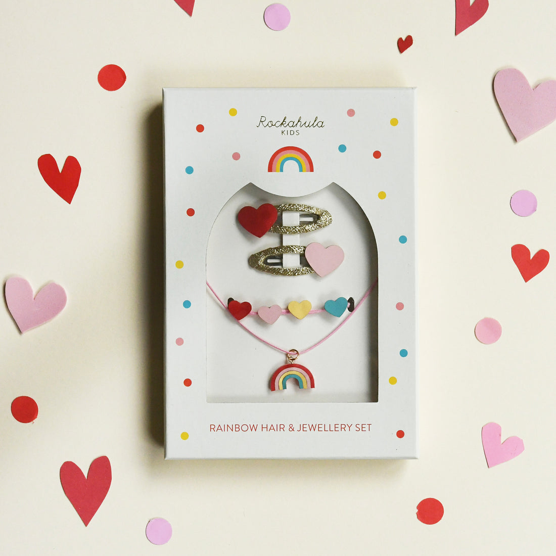 Vintage Rainbow Hair &amp; Jewellery Set