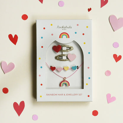 Vintage Rainbow Hair &amp; Jewellery Set