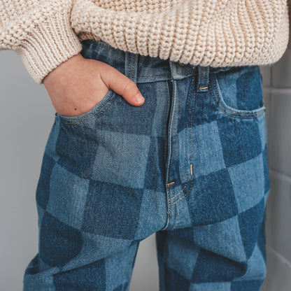 Denim Straight Leg Check Denim