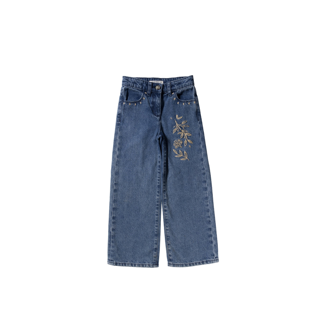 Enthic Flower Wide Leg Jeans Medium Blue