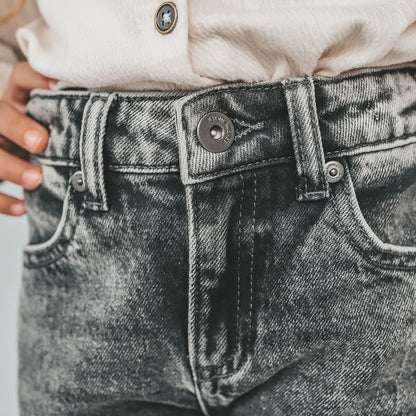 Stretch Denim Wide Leg Glitter Jeans