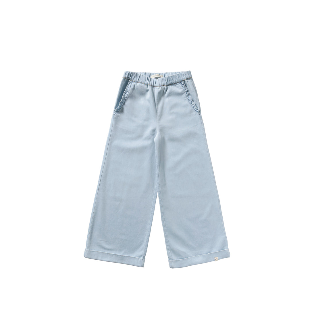 Chambray Ruffle Pants Sunlit Blue