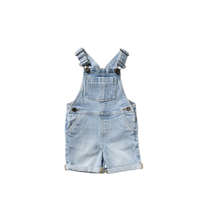 Short Dungarees Light Blue Denim