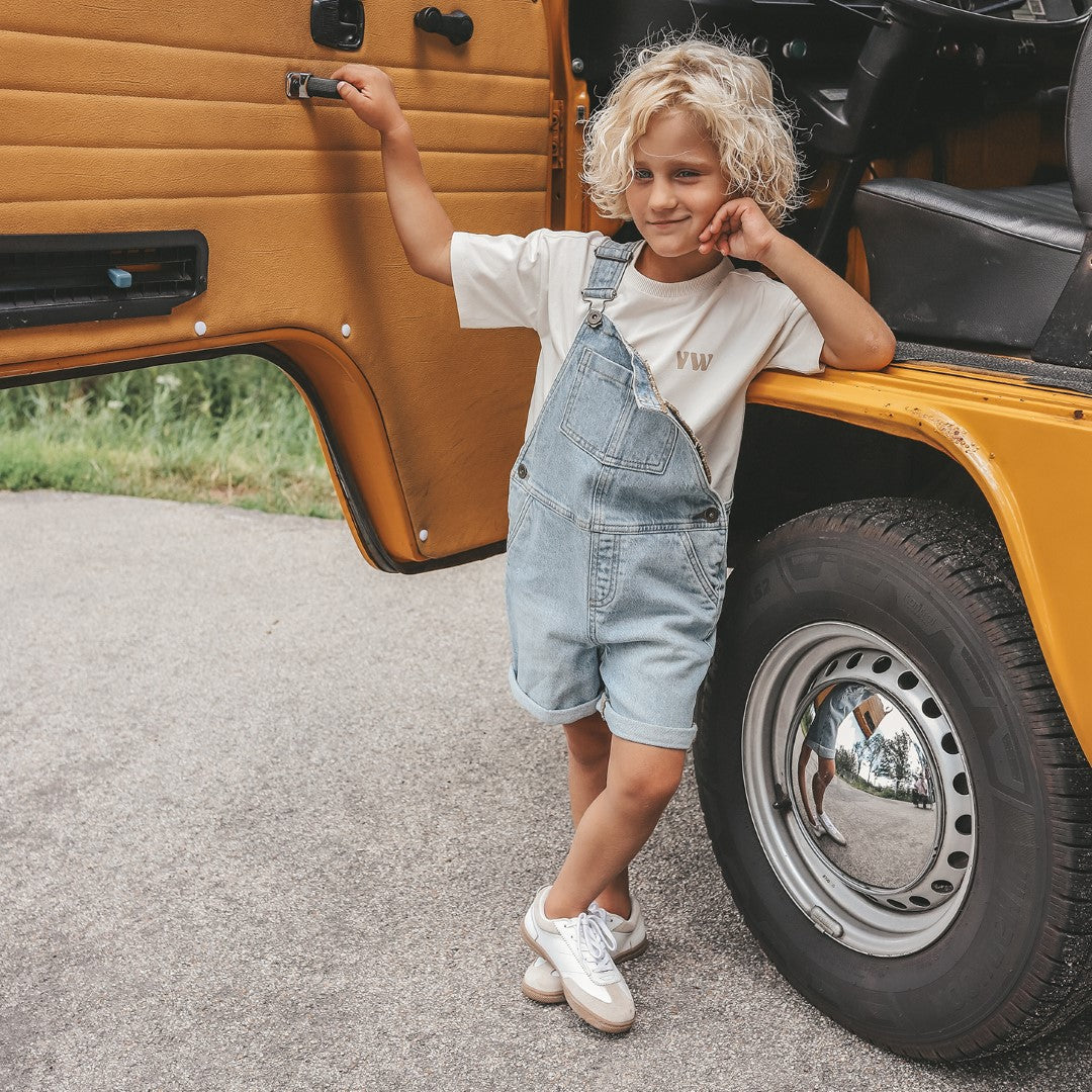 Short Dungarees Light Blue Denim