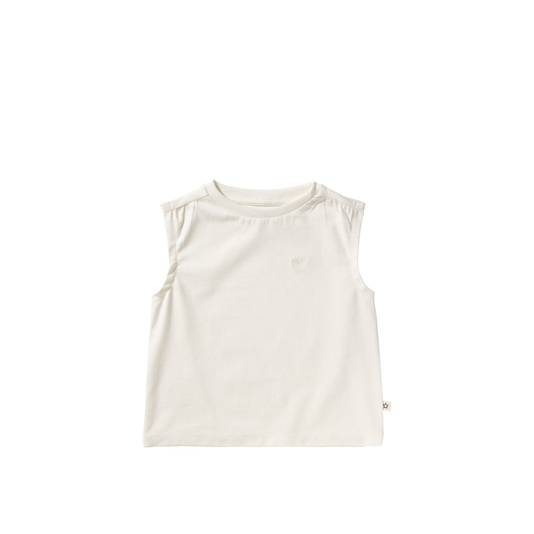 Sleeveless Shirt Single Jersey Antique White