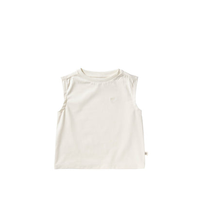 Sleeveless Shirt Single Jersey Antique White