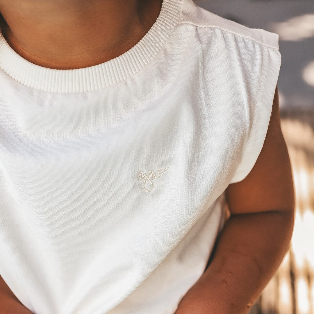 Sleeveless Shirt Single Jersey Antique White