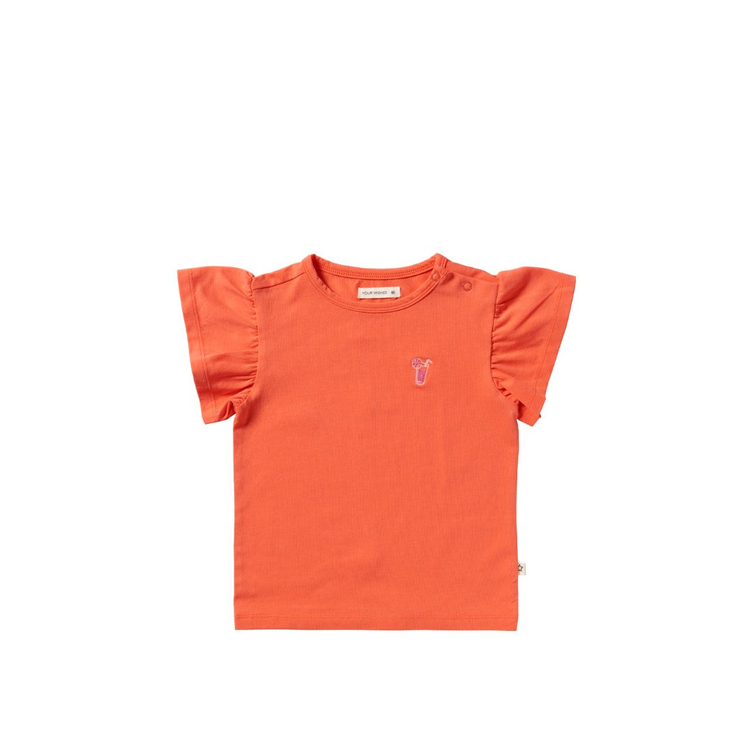 Ruffle Shirt Single Jersey Coral