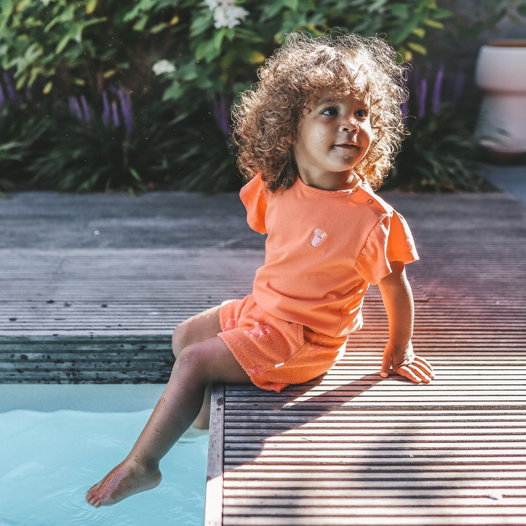 Ruffle Shirt Single Jersey Coral