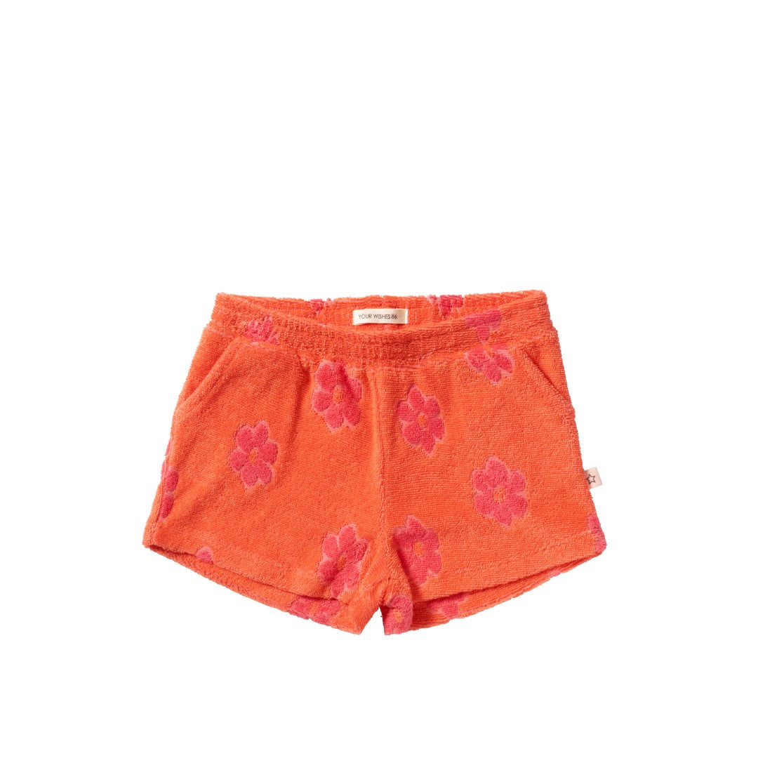 Shorts Flower Terry Coral