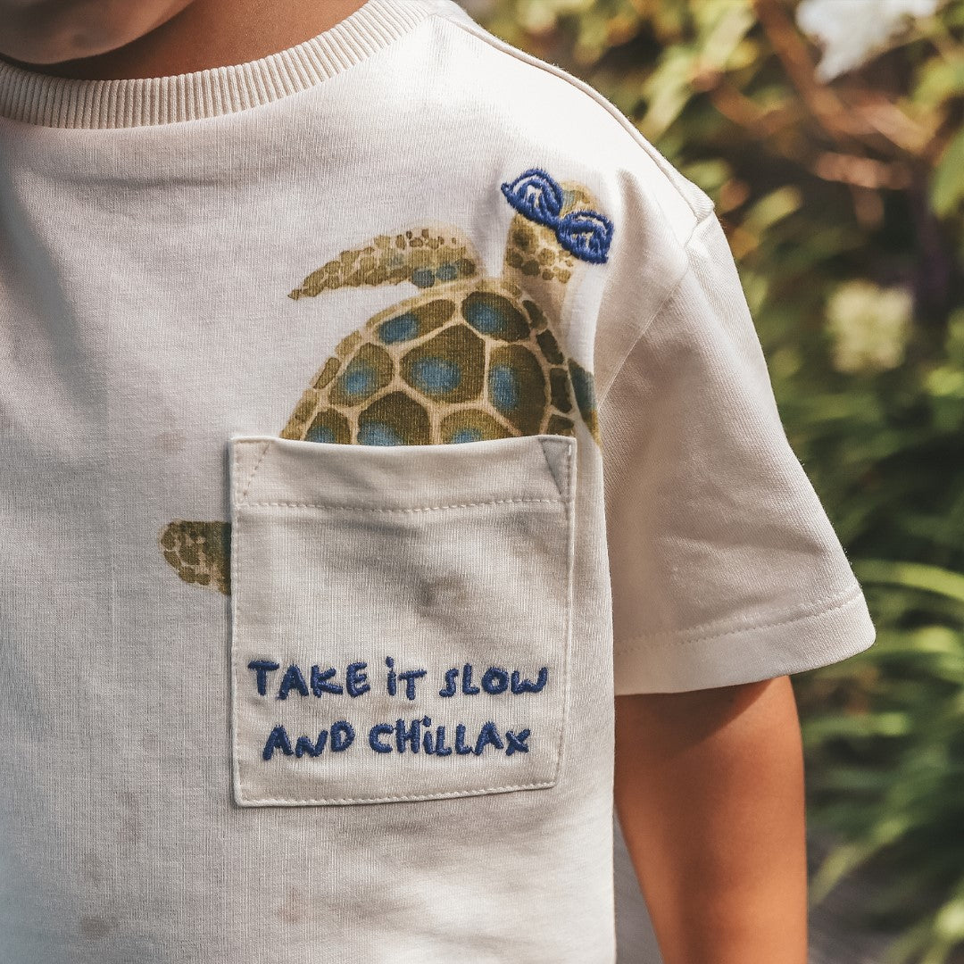 Oversized Tee Take It Slow Antique White