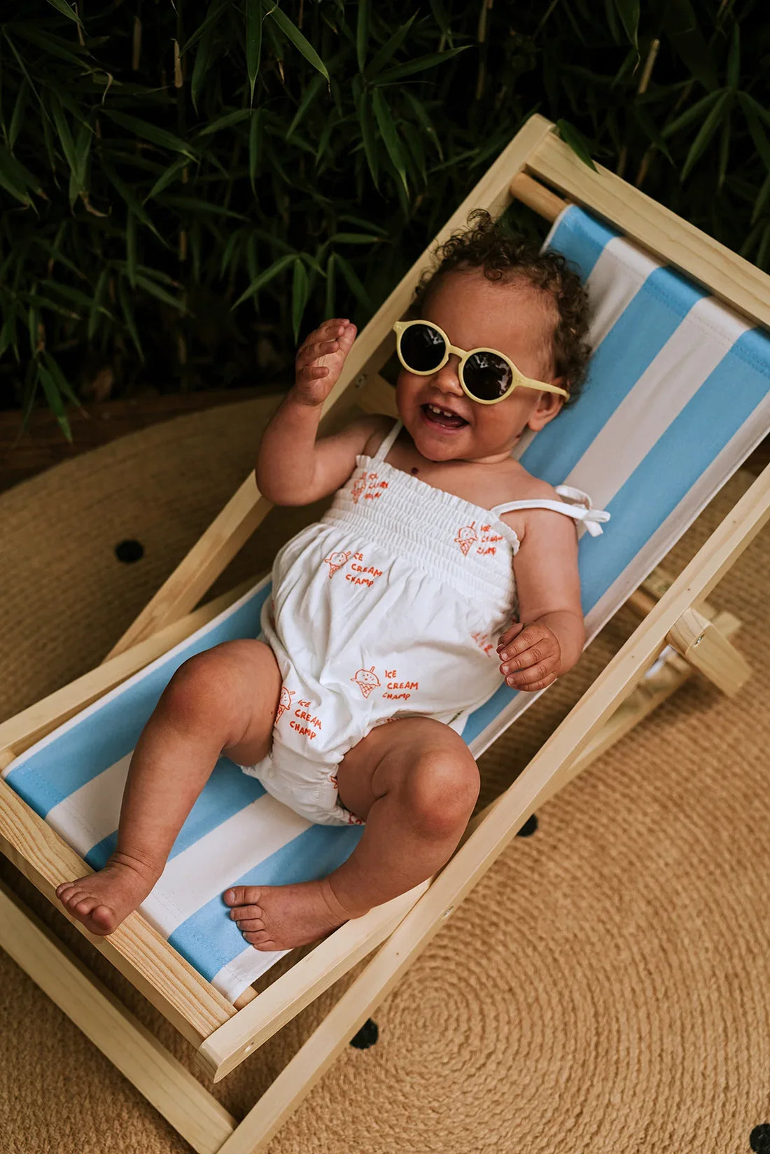 Baby Smock Romper Ice Cream Print Off White - Sproet &amp; Sprout