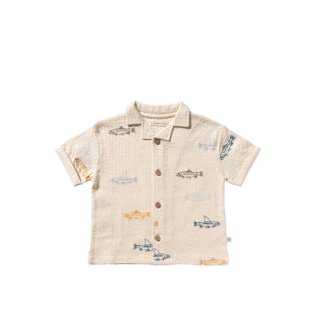 Shark Fish Loose Shirt White Swan