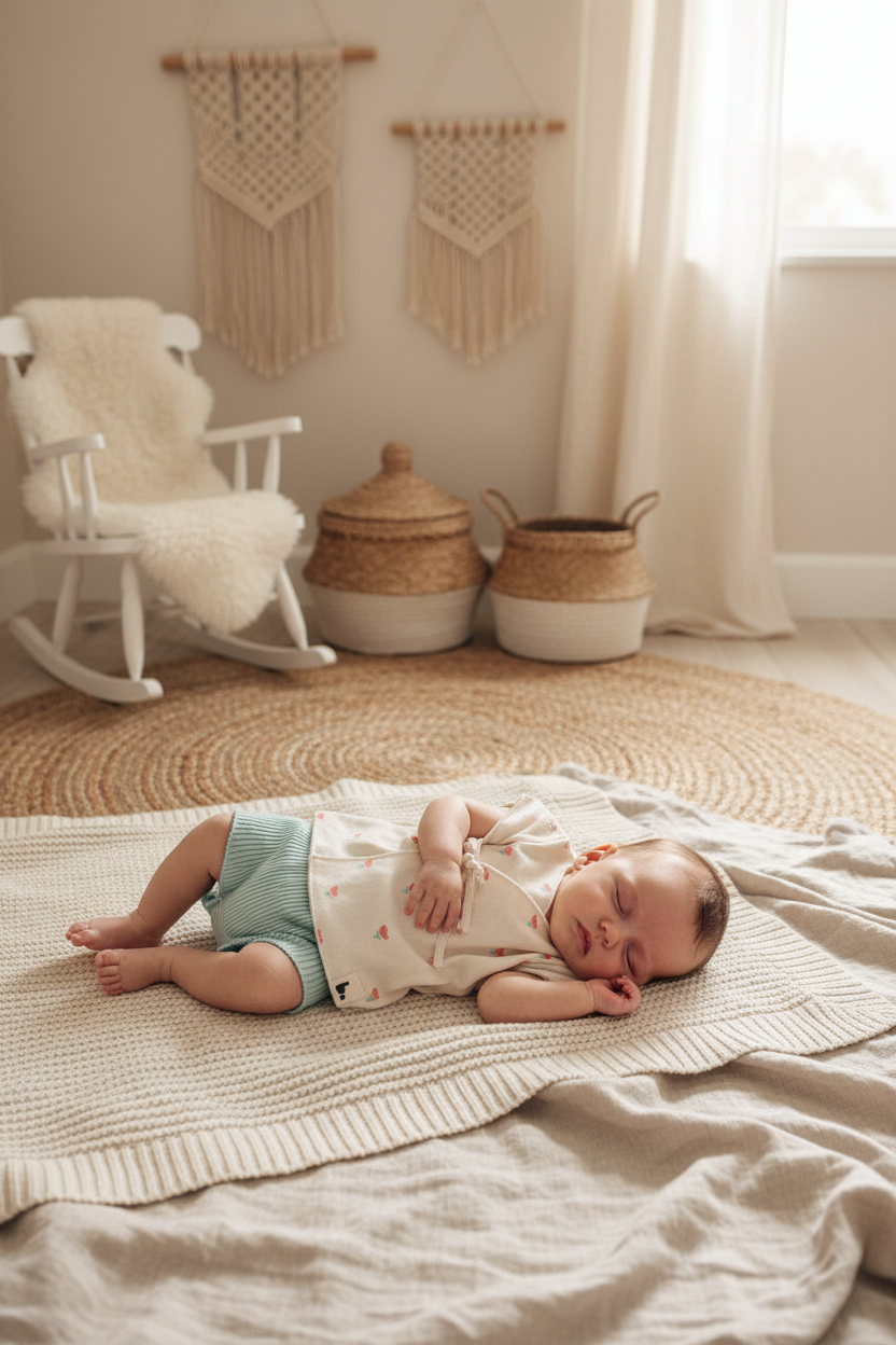 Baby Top And Bloomer Poppies Ecru