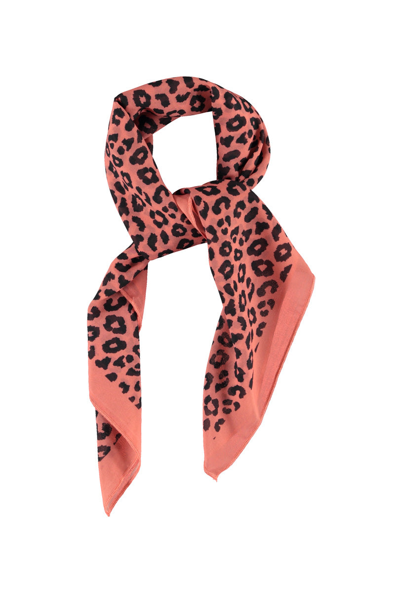 Chiffon Bandana Pink With Animal Print