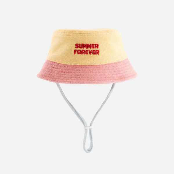 Terry Bucket Hat Summer Forever Pink Yellow