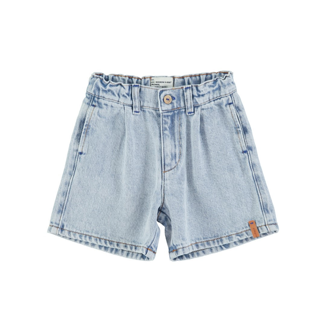 Boy Shorts Washed Blue Denim