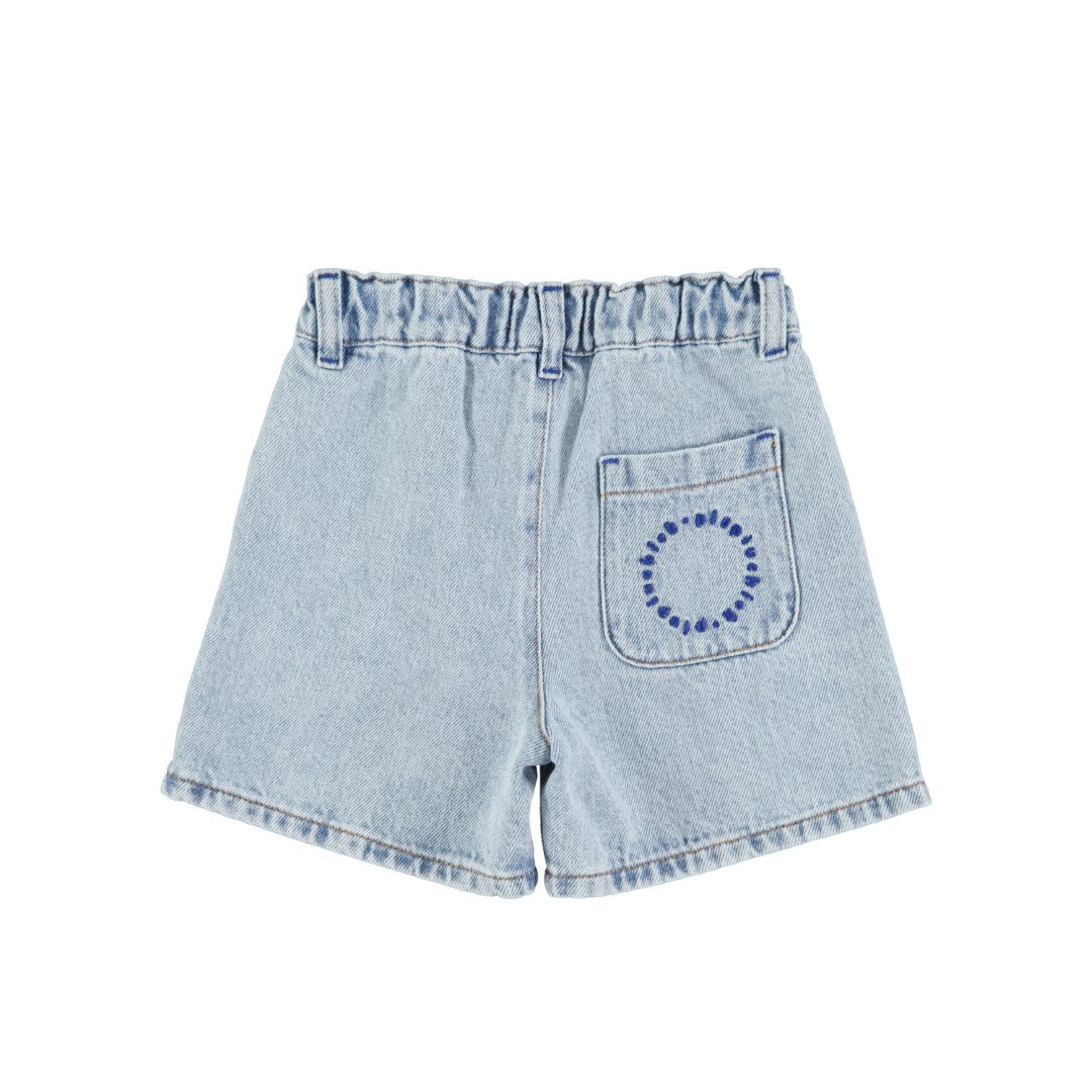 Boy Shorts Washed Blue Denim