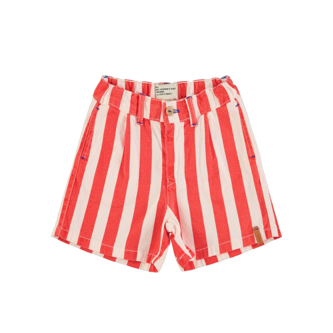 Boy Shorts White Red Stripes