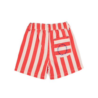 Boy Shorts White Red Stripes