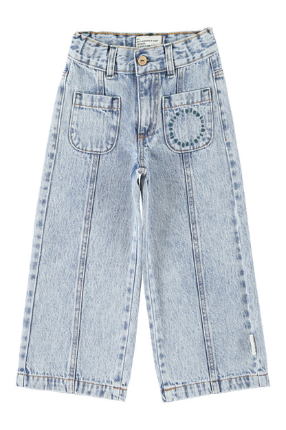 Flare Trousers Fadded Light Blue Denim