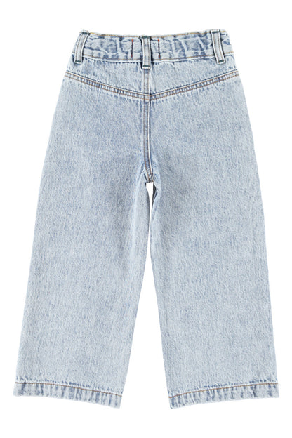 Flare Trousers Fadded Light Blue Denim