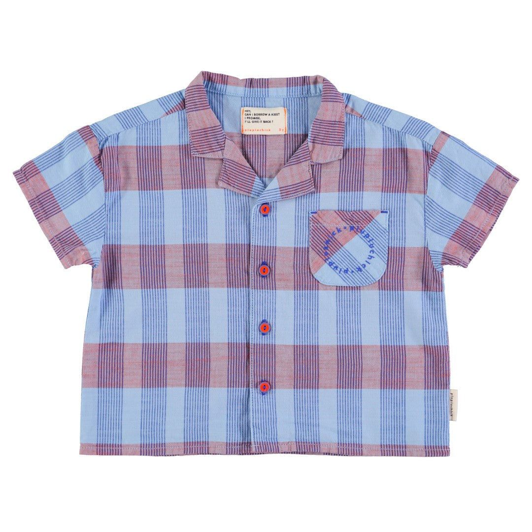 Hawaiian Shirt Blue Checkered