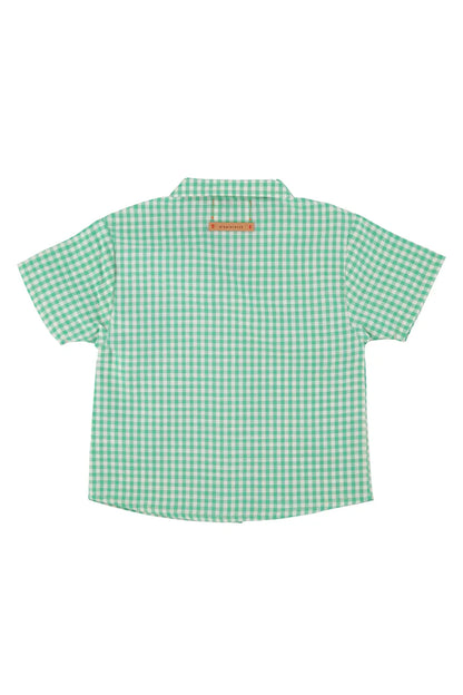 Hawaiian Shirt Green And Ecru Checkered - Piupiuchick