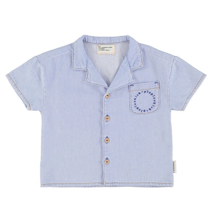 Hawaiian Shirt Light Blue Soft Denim