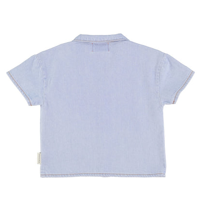 Hawaiian Shirt Light Blue Soft Denim