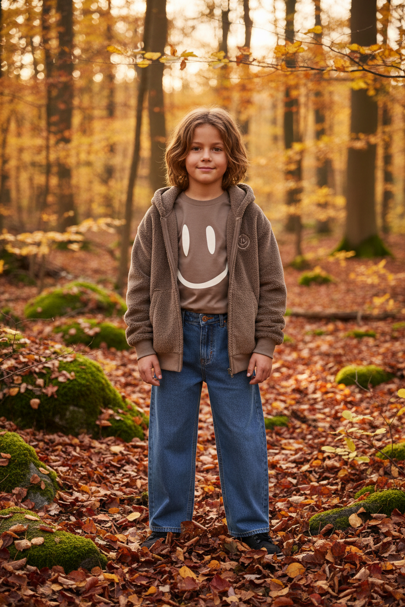 Herfstcollectie jongen bos