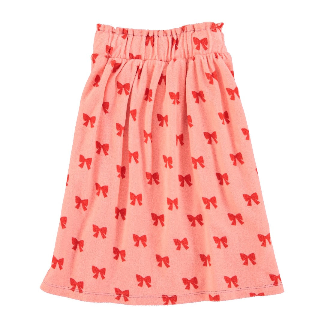 Long Skirt Pink With Red Bows