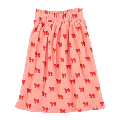 Long Skirt Pink With Red Bows