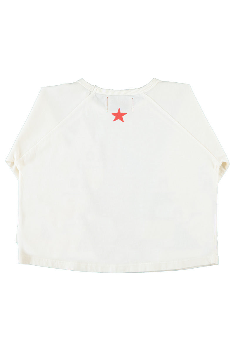 Longsleeve T-shirt Ecru With Here We Go Print