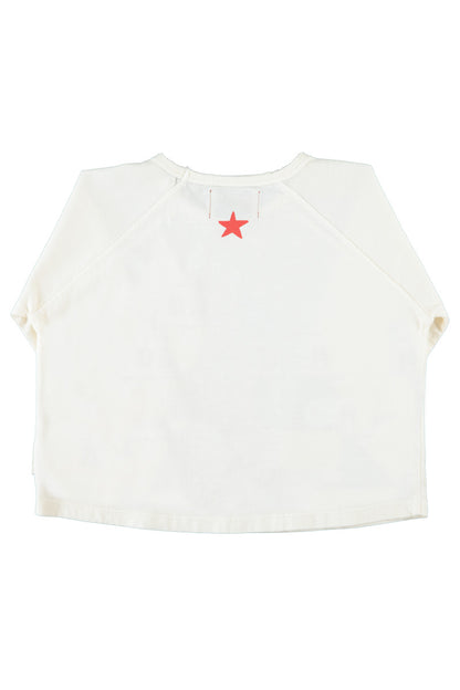 Longsleeve T-shirt Ecru With Here We Go Print