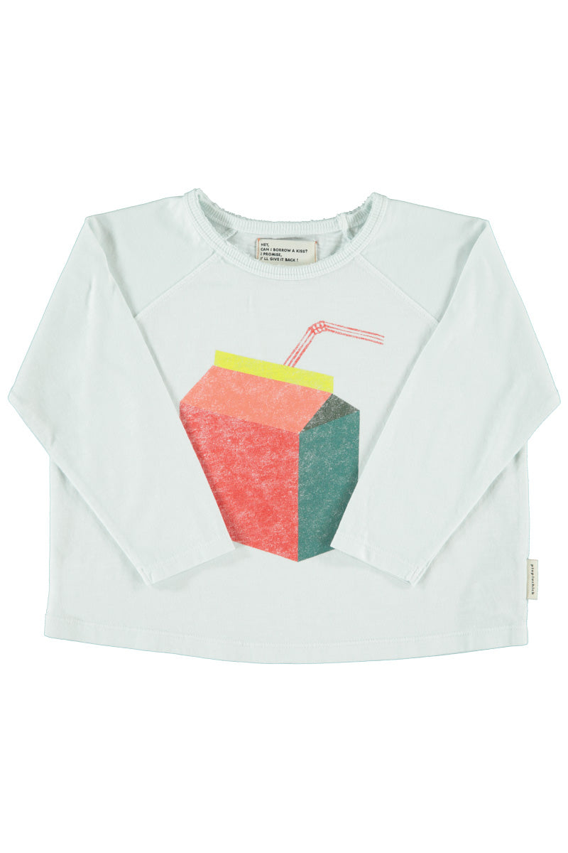 Longsleeve T-shirt Light Grey With Multicolor Juice Box Print