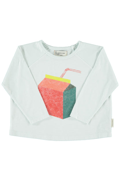 Longsleeve T-shirt Light Grey With Multicolor Juice Box Print