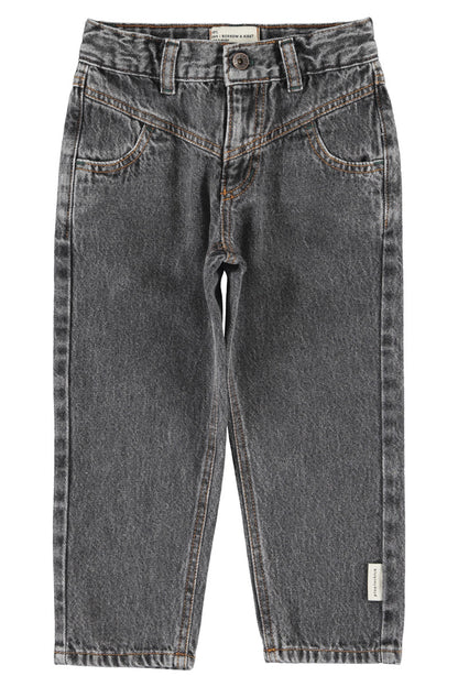 Mom Fit Trousers Washed Black Denim